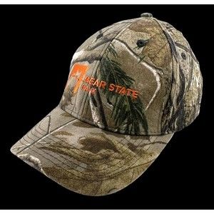 Snap Back Cap MV3 Camo w/Orange Embroidery featuring Bear State Bank Logo OS